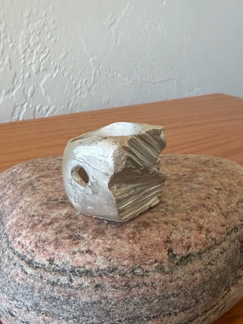 Handmade (by me) 925 Silver Heavy Bold Sculpted Artisan Brutalist Ring [7]